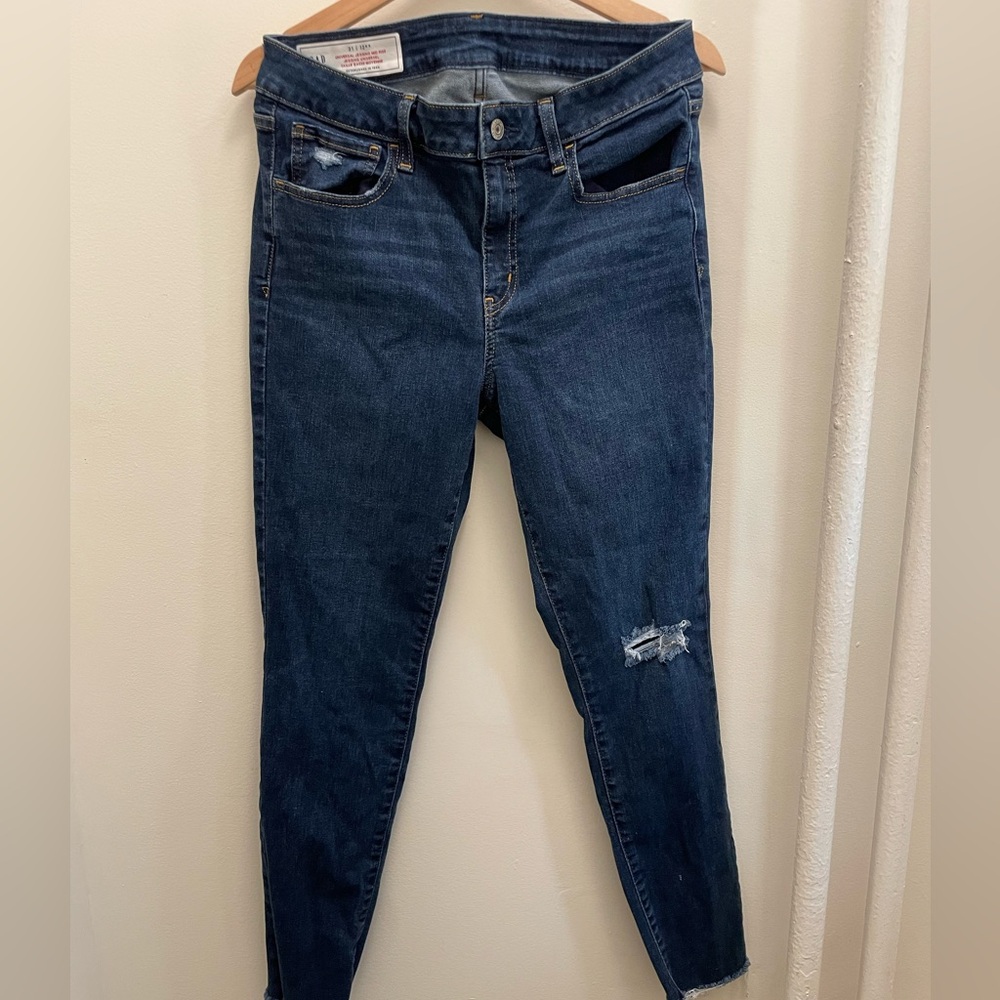 Blue Distressed Gap Women's Jeans